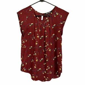 Alice Blue Burgundy Floral Blouse